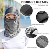 Sun Cap with Detachable Cotton Face Cover For Women Accessories