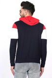 Men's Cotton Blend Color Block Full Sleeves Hoodie T-Shirt