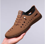 Men's Stylish Laser Cut Tan Casual Shoes Footwear