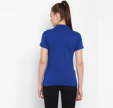 Womens Ketex Royal Blue Cotton Blend Polo Neck Tshirt