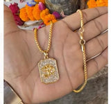 Gold Plated Om Diamond Pendant and Chain Jewellery