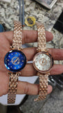 Diamond Shape Multicolour Dial and Rose Gold Strap Watch for Womens and Girls Accessories