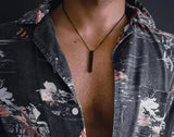 Saizen black vertical bar pendant with ring for boys and mens Jewellery