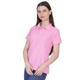 Womens Ketex Pink Cotton Blend Polo Neck Tshirt