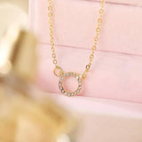 Women's Stone Pendant with Chain Micro Plating Jewellery