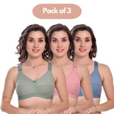 Womens Full Coverage Non Padded Bra Pack of 3