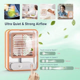 Rechargeable Battery Operated Mini USB Fan With Mist Water Spray Electronics